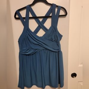 Teal Crisscross Babydoll Top (D4-21)
